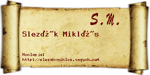 Slezák Miklós névjegykártya