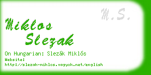 miklos slezak business card