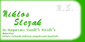 miklos slezak business card